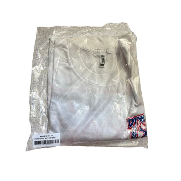 Dixxon STURGIS USA SKETCHY CREST T-SHIRT WHITE - MENS Large NWT - Picture 3 of 3